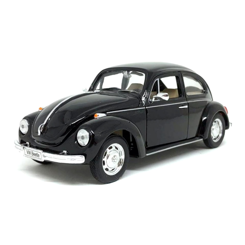 Miniatura Volkswagen Fusca Beetle Preto Welly 1/24 c/defeito