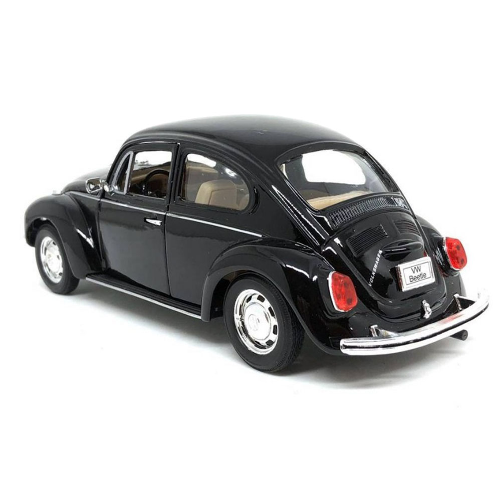 Miniatura Volkswagen Fusca Beetle Preto Welly 1/24 c/defeito - Imagem 2