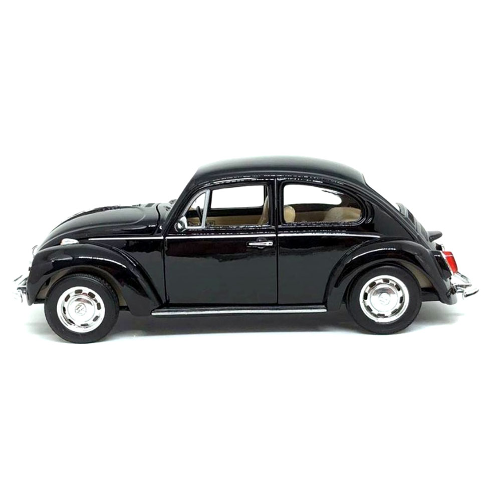 Miniatura Volkswagen Fusca Beetle Preto Welly 1/24 c/defeito - Imagem 3