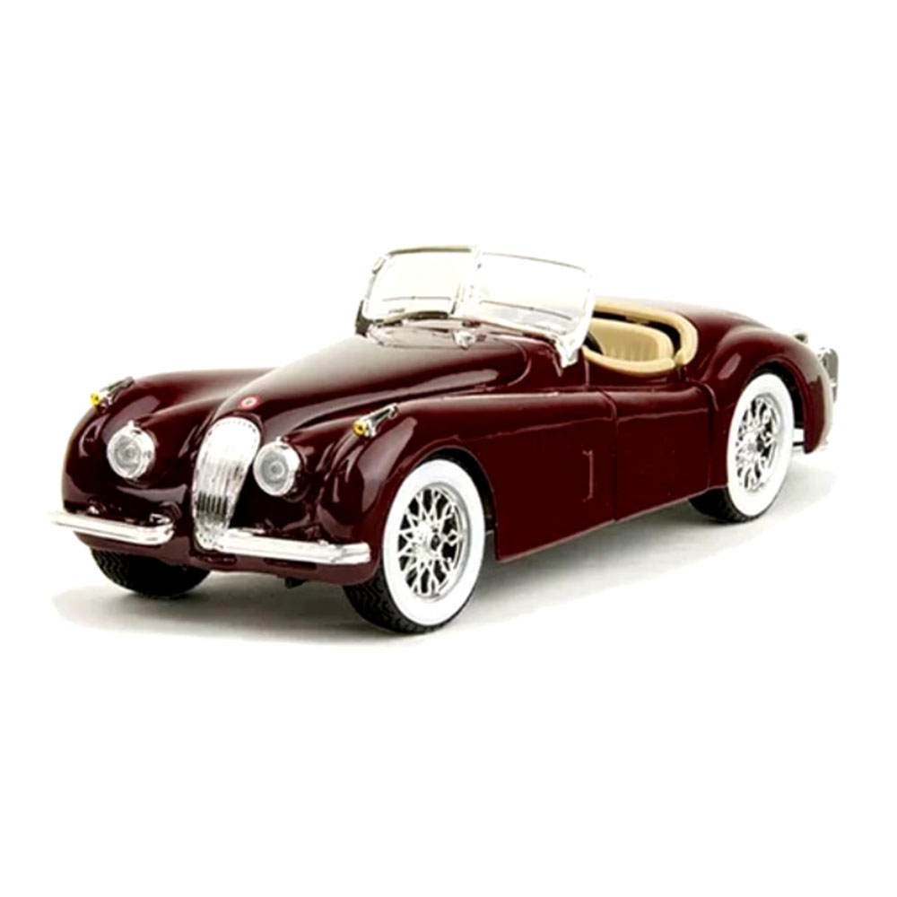 Miniatura Jaguar Xk 120 Roadster 1951 Vinho Bburago 1/24