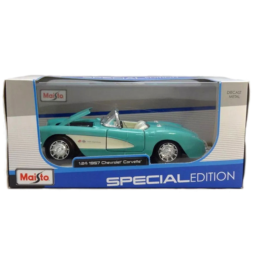 Miniatura Chevrolet Corvette 1957 Verde Maisto 1/24 - Imagem 3