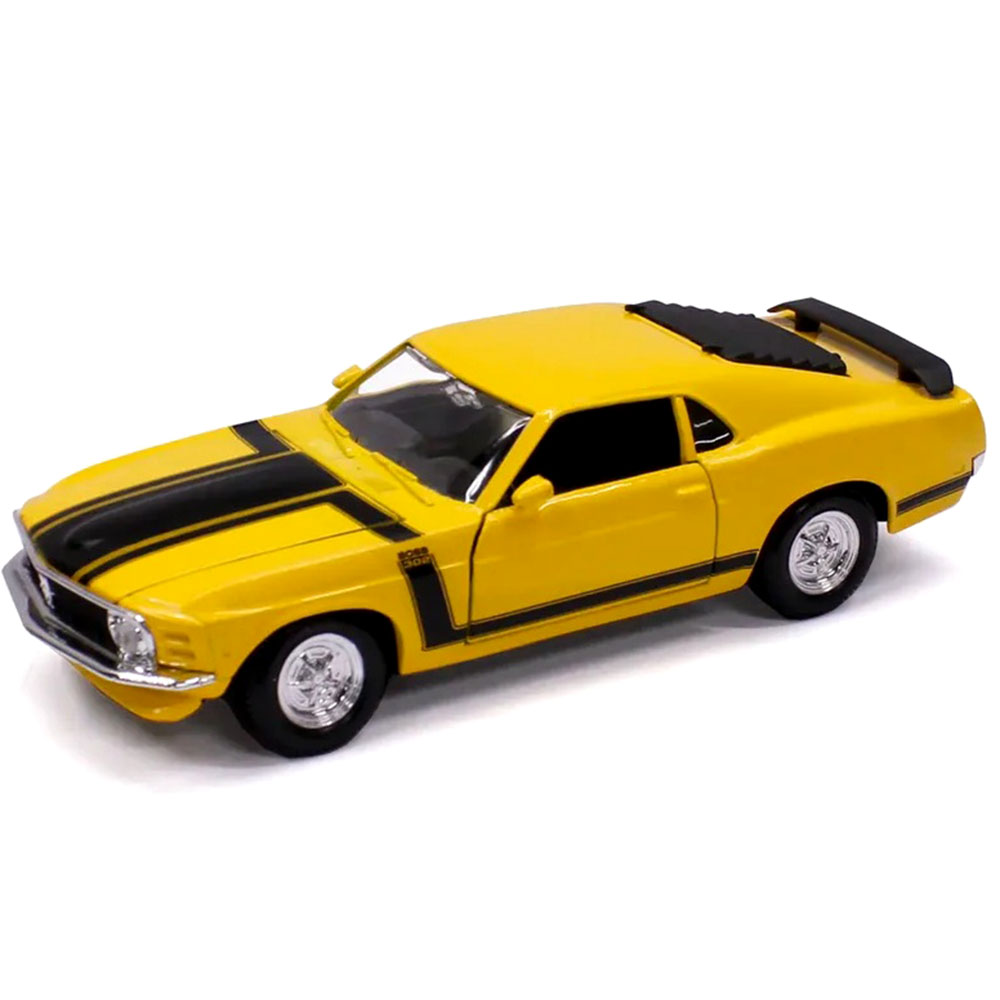 Miniatura Ford Mustang Boss 302 1970 Amarelo Maisto 1/24