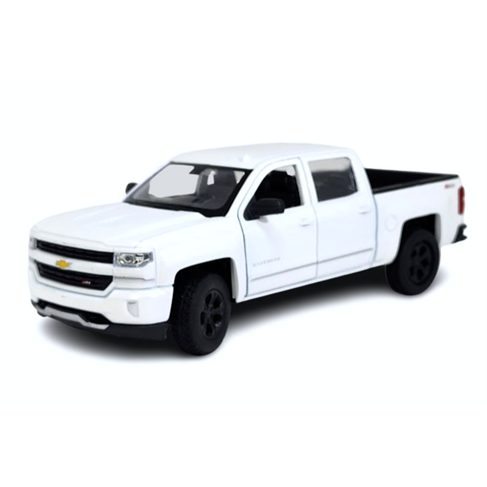 Miniatura Chevy Silverado 2017 Branco Perolizado Welly 1/29