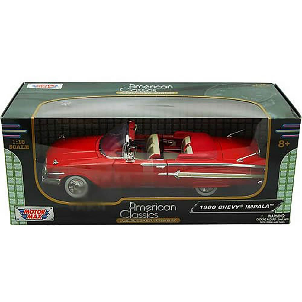 1960 Chevy Impala Conversível 1:18 Motormax Vermelho - Imagem 3