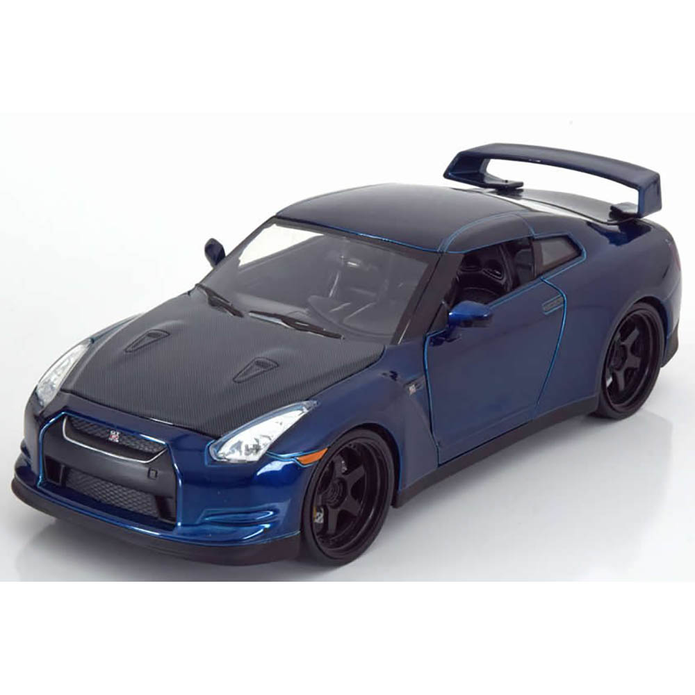 Miniatura Nissan GT-R 2009 Velozes e Furiosos 7 Azul 1/24