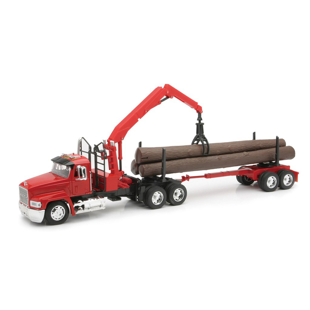 Miniatura Caminhão Mack Ch Com Toras Vermelho New Ray 1/32