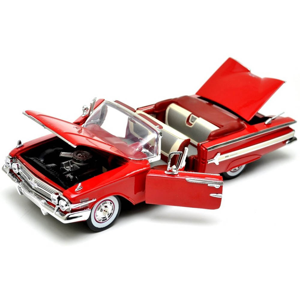 1960 Chevy Impala Conversível 1:18 Motormax Vermelho - Imagem 2