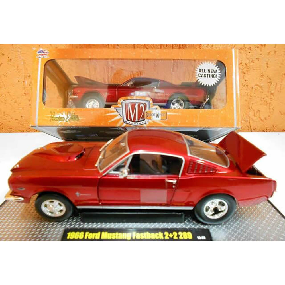Miniatura Ford Mustang Fastback 2 2 289 1966 Vinho 1/24 - Imagem 5