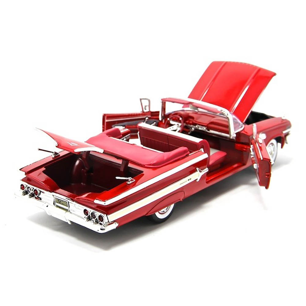 1960 Chevy Impala Conversível 1:18 Motormax Vermelho - Imagem 4