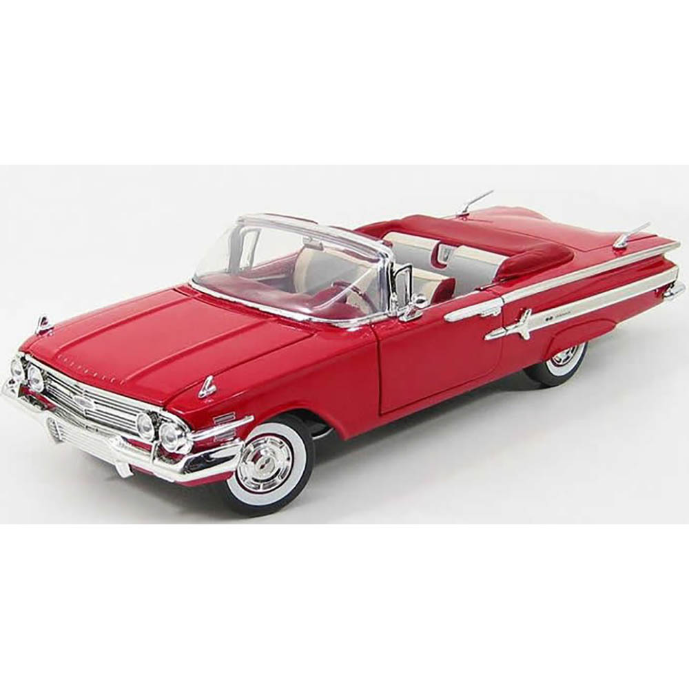 1960 Chevy Impala Conversível 1:18 Motormax Vermelho