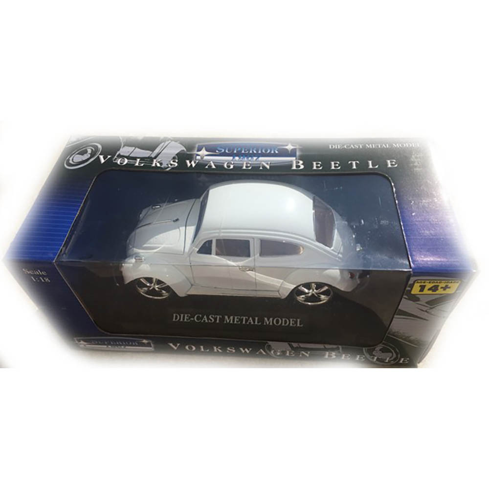 Volkswagen Fusca Beetle 1:18 Branco Hua Peng - Imagem 5