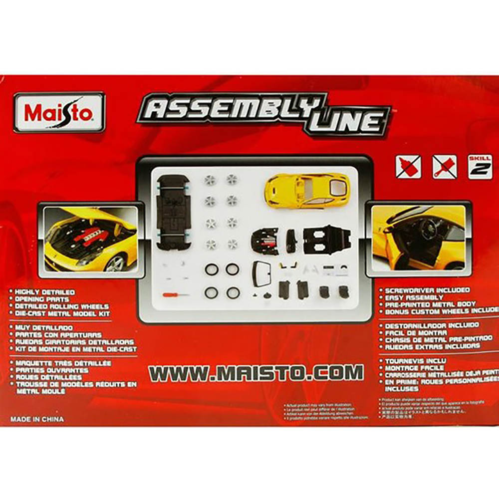 Kit para Montar F12 Berlinetta 1:24 Maisto Amarelo - Imagem 3