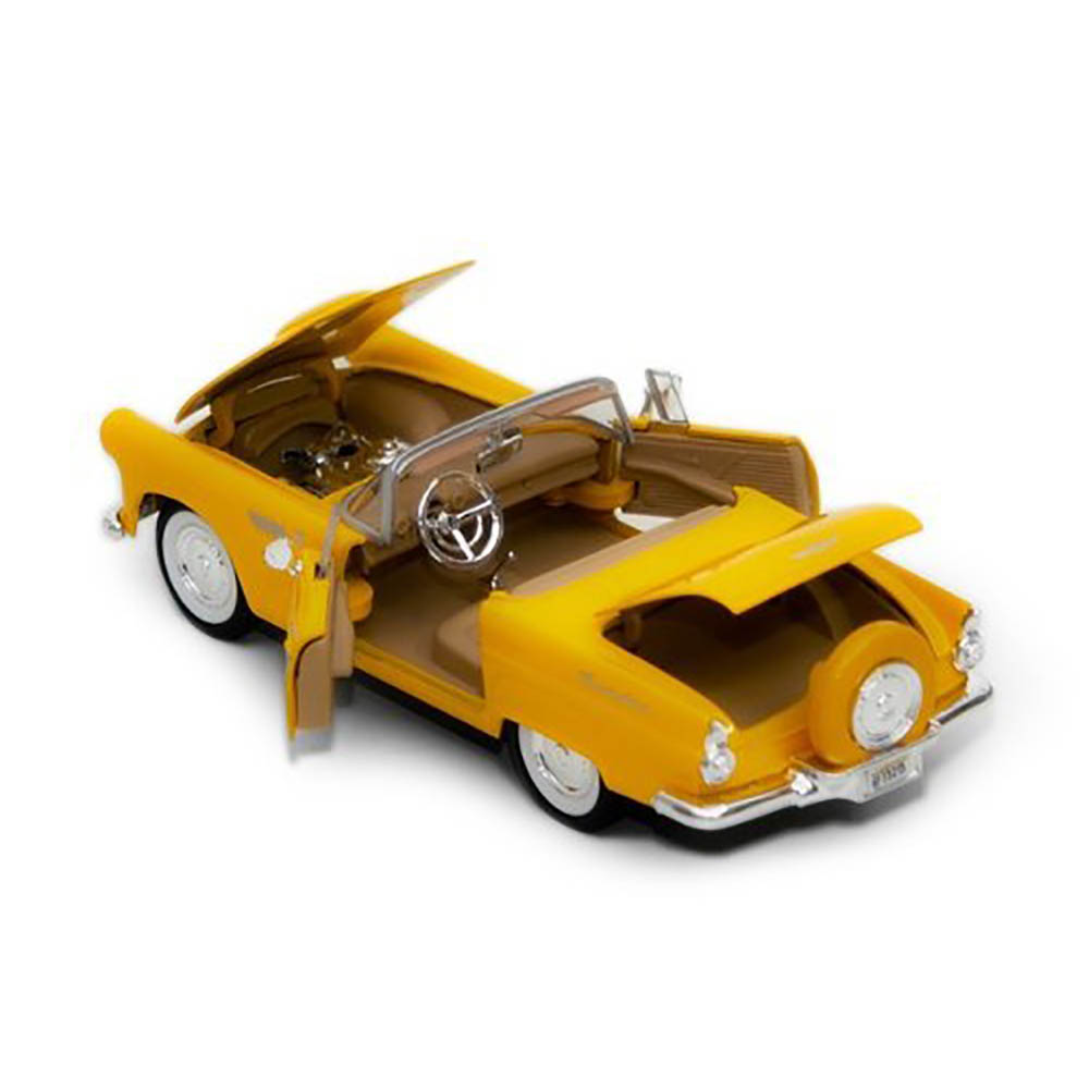 Miniatura Ford Thunderbird 1956 Amarelo Motormax 1/24 - Imagem 3