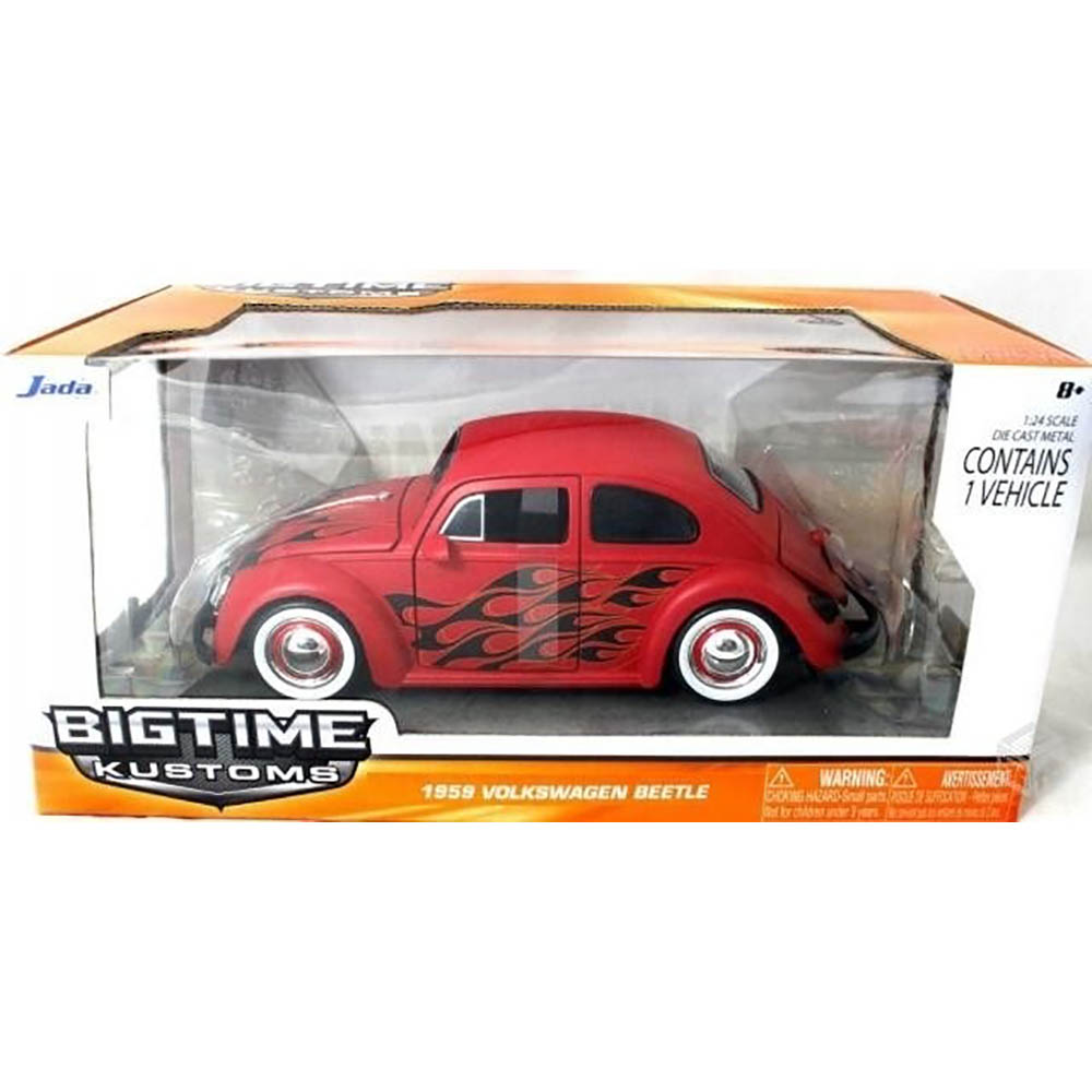 Miniatura Fusca Beetle Flames 1959 Vermelho Jada Toys 1/24 - Imagem 4