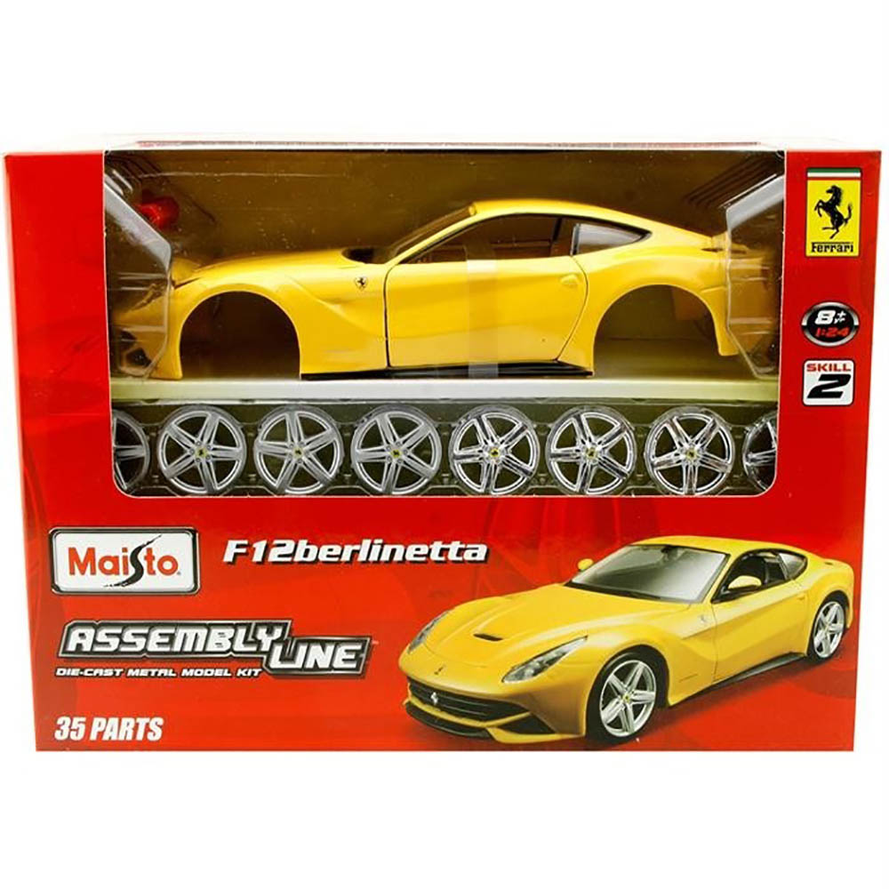 Kit para Montar F12 Berlinetta 1:24 Maisto Amarelo - Imagem 2