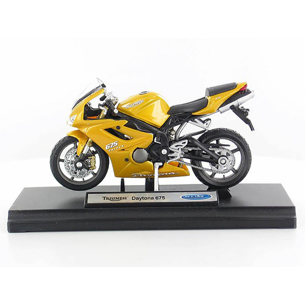 Triumph Daytona 675 Welly 1:18 Amarelo - Imagem 2