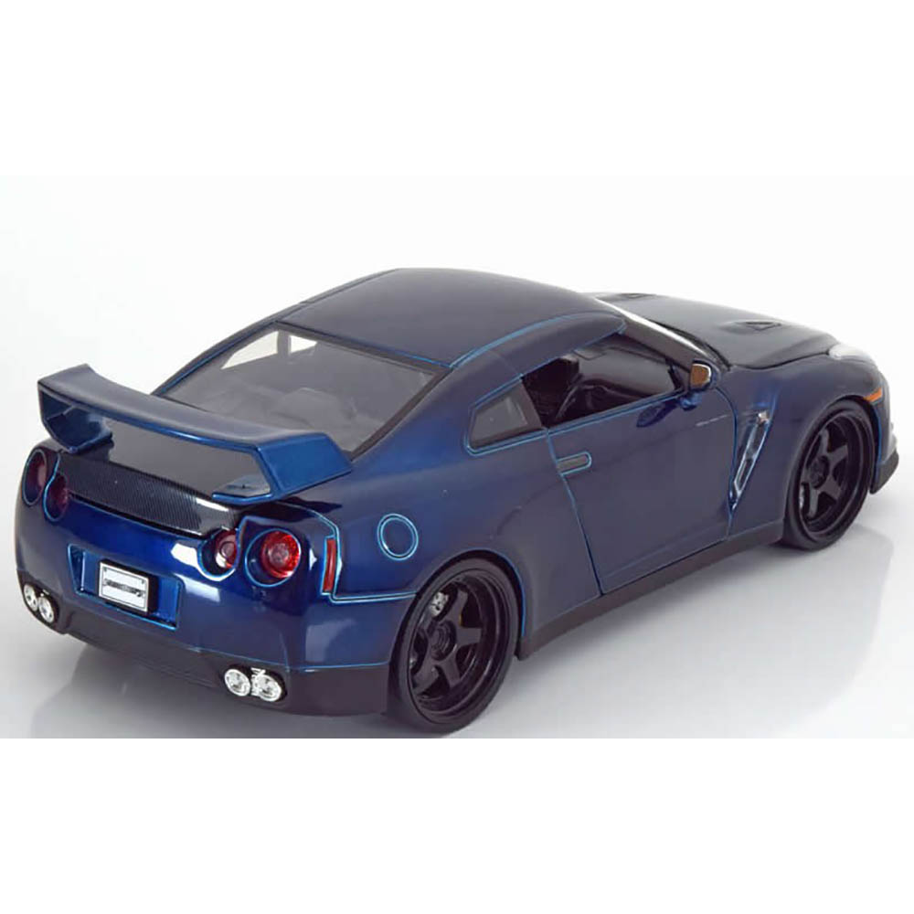 Miniatura Nissan GT-R 2009 Velozes e Furiosos 7 Azul 1/24 - Imagem 3