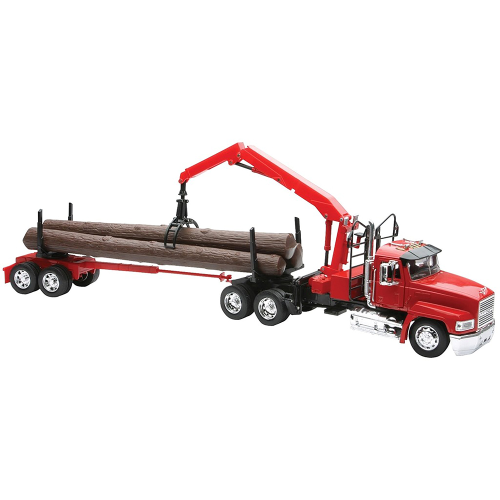 Miniatura Caminhão Mack Ch Com Toras Vermelho New Ray 1/32 - Imagem 2