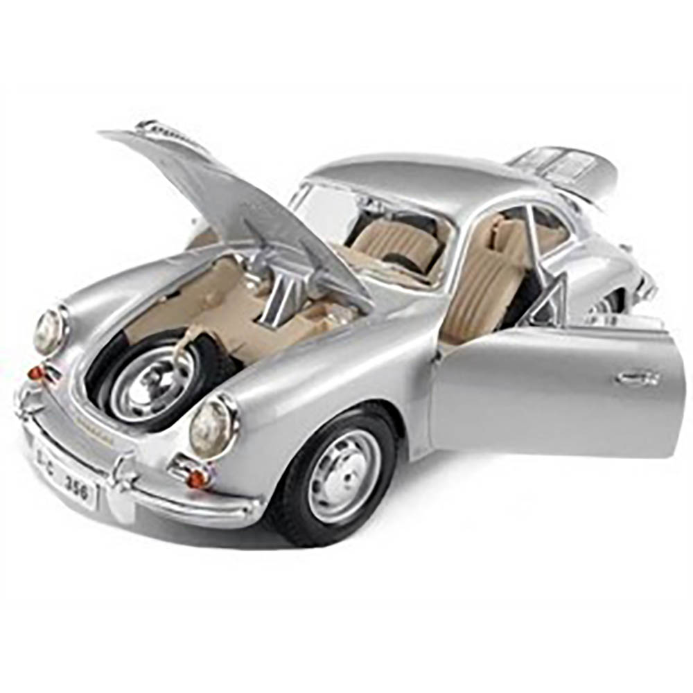 1961 Porsche 356B Coupe 1:18 Bburago Prata - Imagem 4