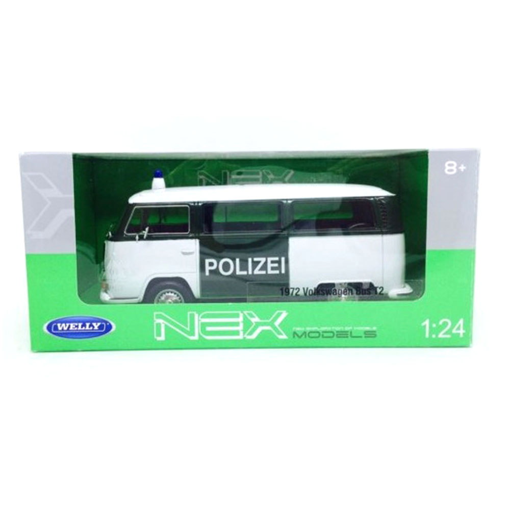 Miniatura Volkswagen Kombi Bus T2 1972 Polizei Welly 1/24 - Imagem 4
