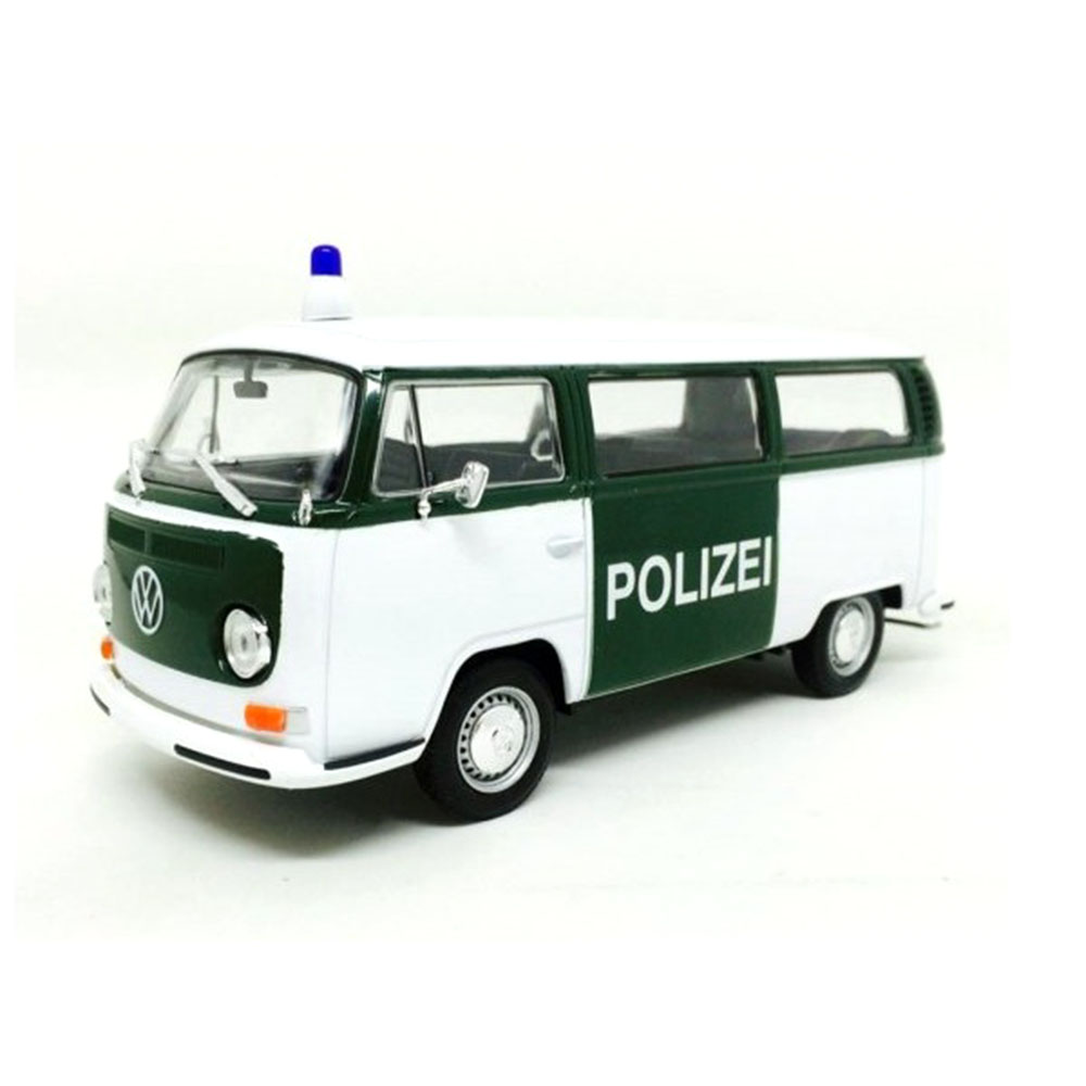 Miniatura Volkswagen Kombi Bus T2 1972 Polizei Welly 1/24