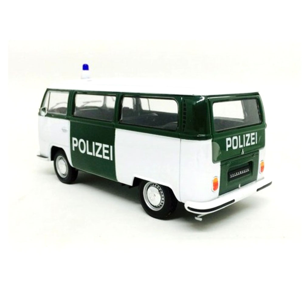 Miniatura Volkswagen Kombi Bus T2 1972 Polizei Welly 1/24 - Imagem 2