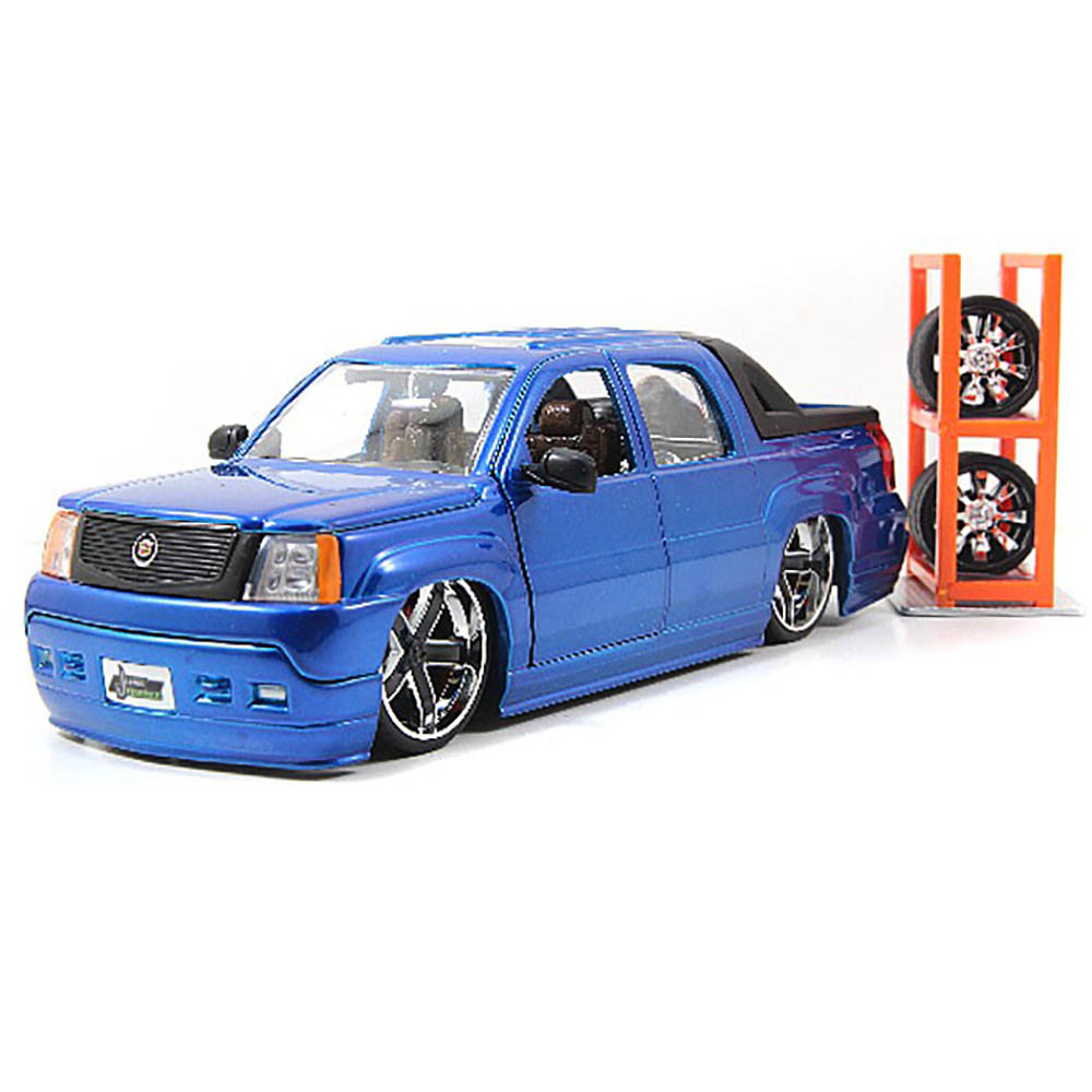 2002 Cadillac Escalade EXT Troca Rodas 1:24 Jada Toys Azul