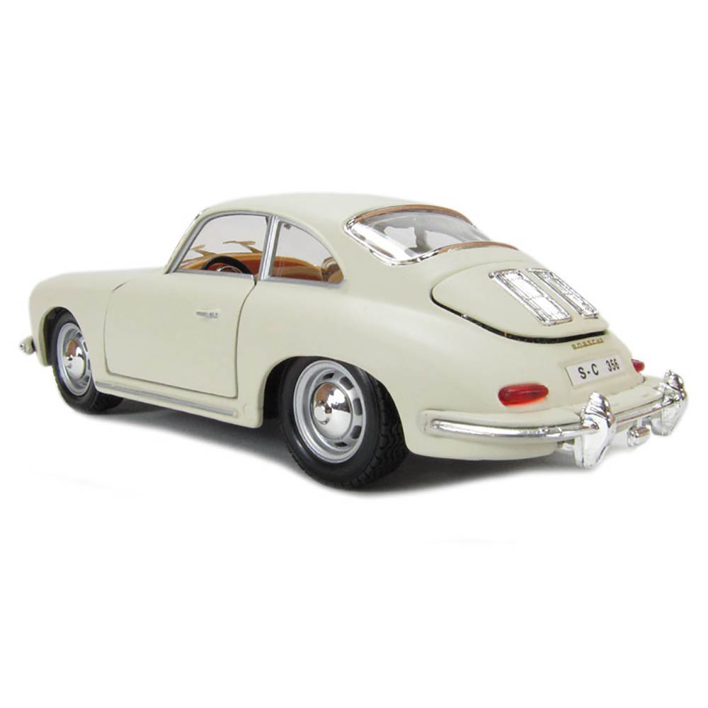 Miniatura Porsche 356B Coupe 1961 Creme Bburago 1/24 - Imagem 3