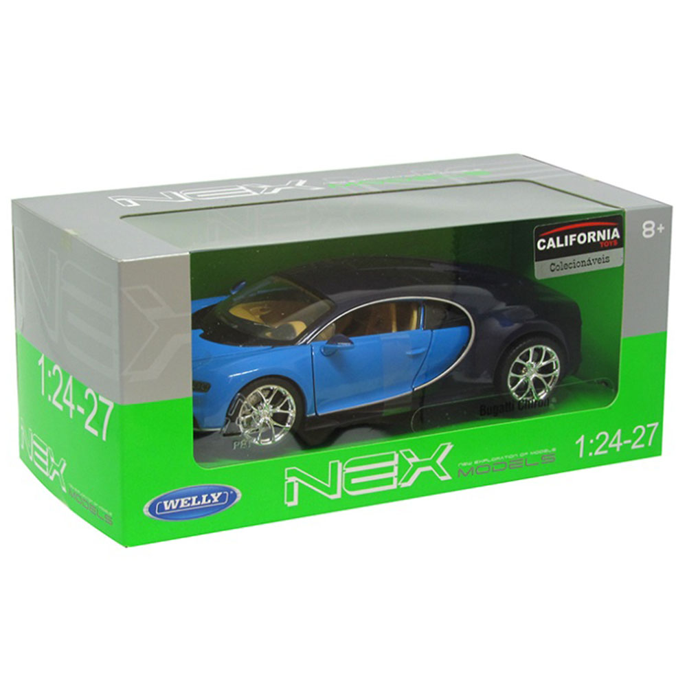 Miniatura Bugatti Chiron Azul Welly 1/24 - Imagem 5