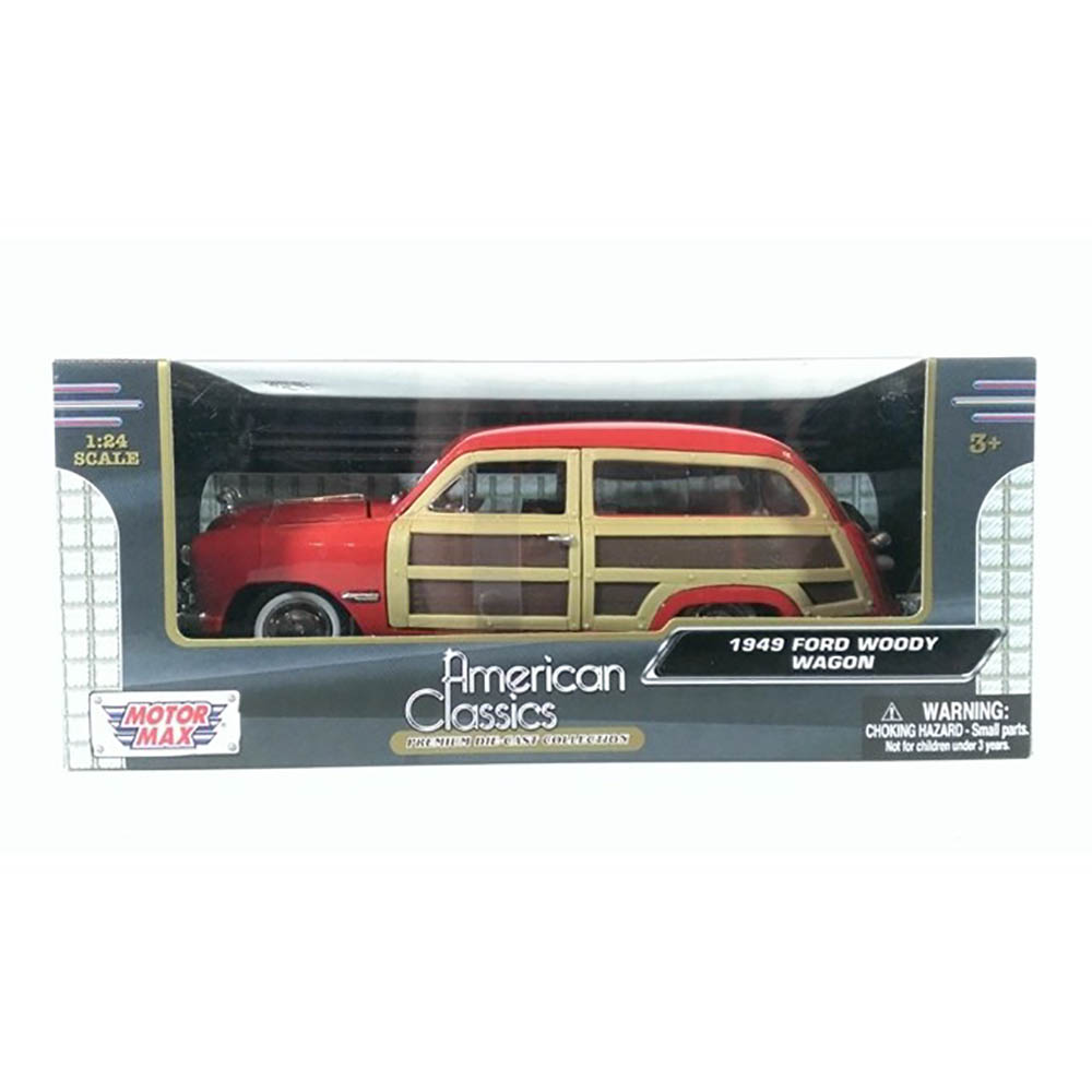 Miniatura Ford Woody Wagon 1949 Vermelho Motormax 1/24 - Imagem 3