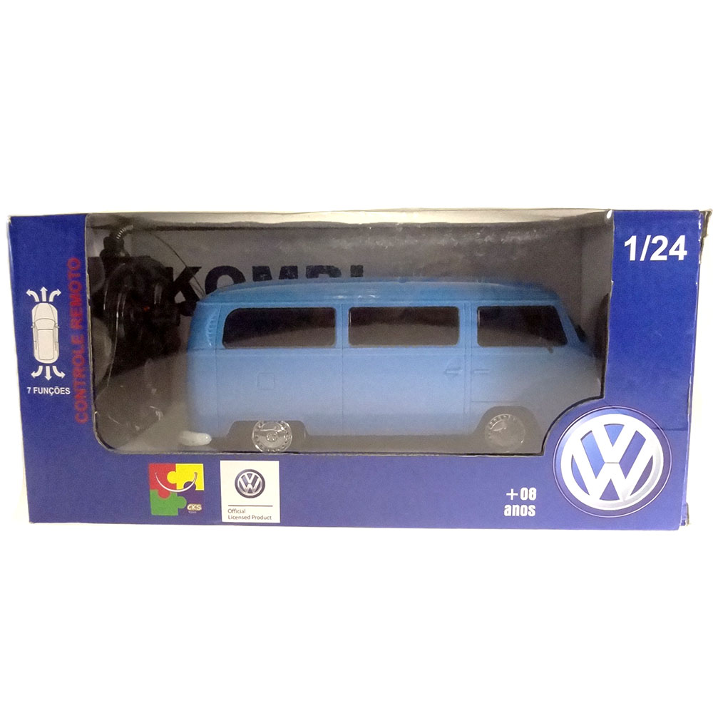 Miniatura Van Kombi Controle Remoto Azul Claro CKS 1/24 - Imagem 3