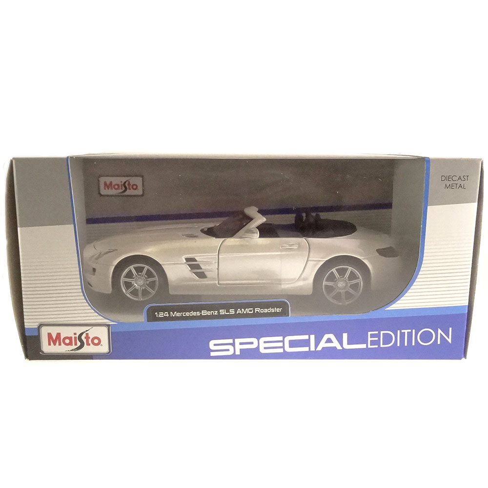 Miniatura Mercedes Benz Sls Amg Roadster Branco Maisto 1/24 - Imagem 5