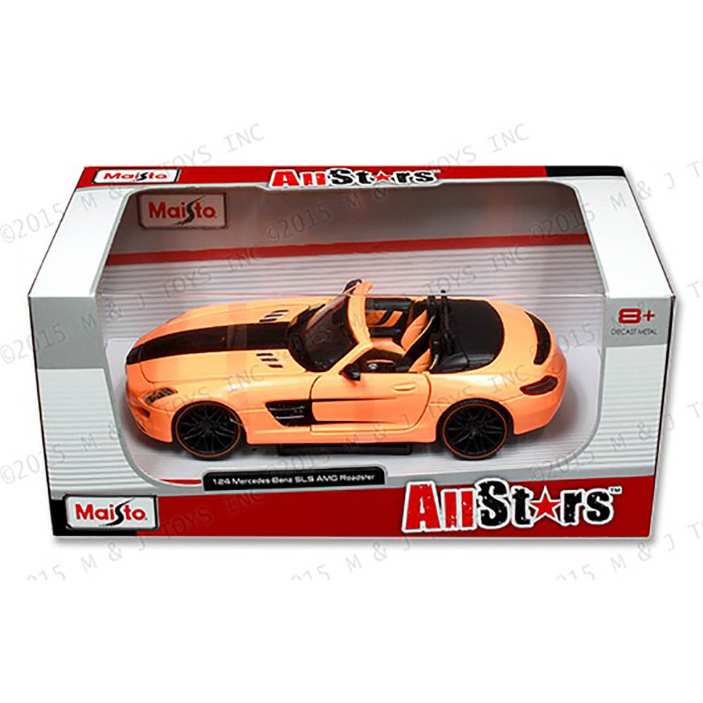 Mercedes Benz SLS AMG Roadster All Stars 1:24 Maisto Laranja - Imagem 2