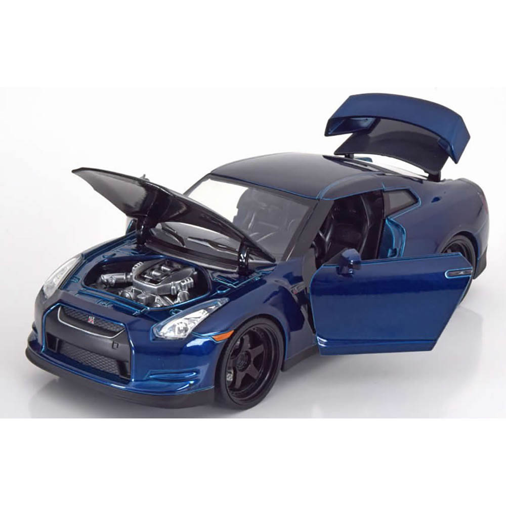 Miniatura Nissan GT-R 2009 Velozes e Furiosos 7 Azul 1/24 - Imagem 4