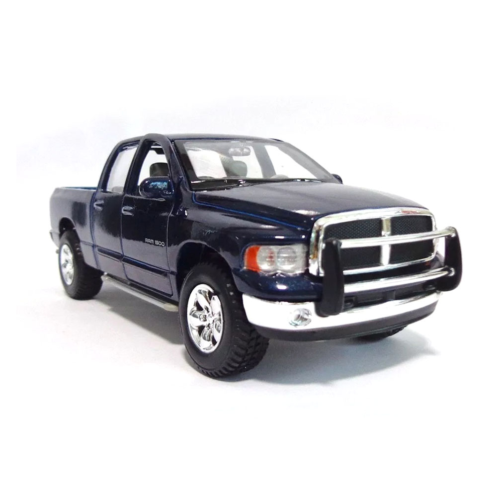 Miniatura Dodge Ram Quad Cab 2002 Azul Maisto 1/27 - Imagem 3