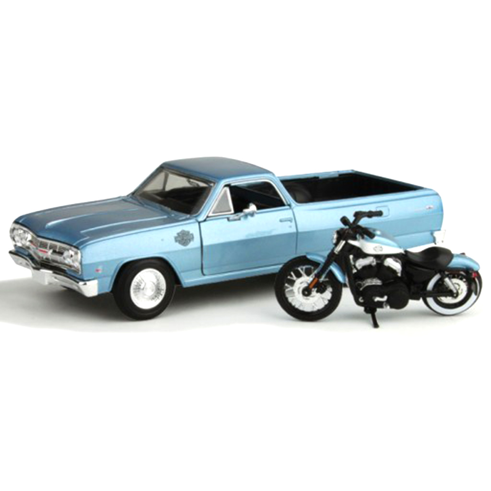 Miniatura El Camino 1965 1/25 + Xl 1200N Nightster 2007 1/24