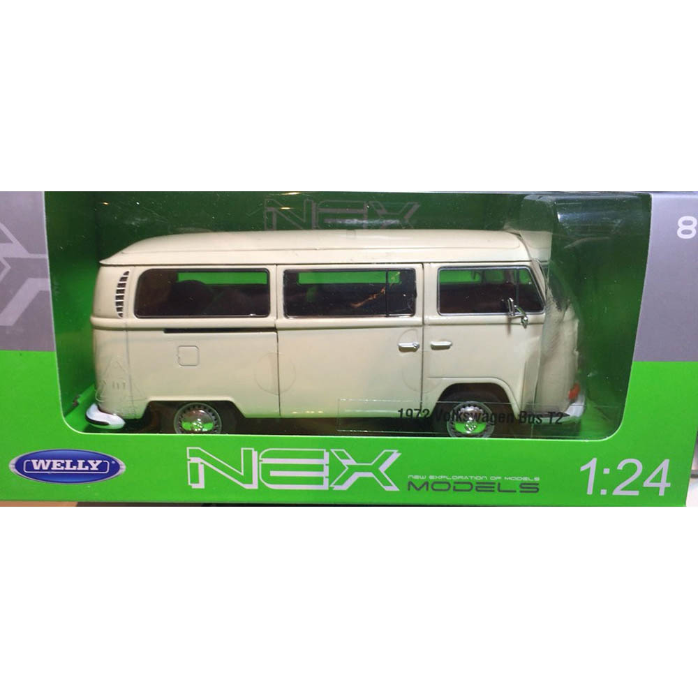 1972 Volkswagen Kombi Bus T2 1:24 Welly Bege - Imagem 3