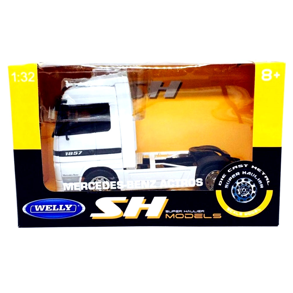 Miniatura Caminhão Mercedes Benz Actros Branco Welly 1/32 - Imagem 4