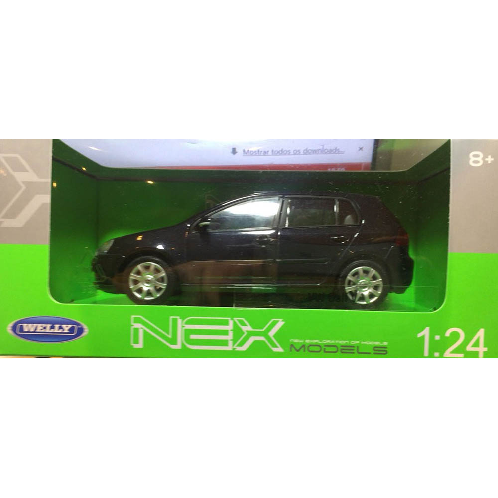 Miniatura Volkswagen Golf V Welly Preto 1/24 - Imagem 2