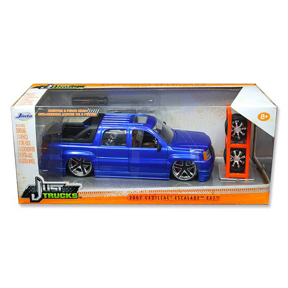 2002 Cadillac Escalade EXT Troca Rodas 1:24 Jada Toys Azul - Imagem 5