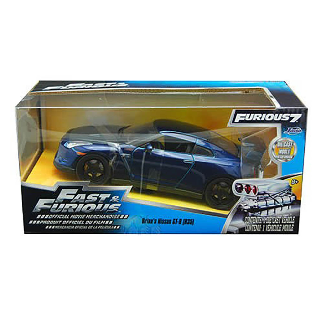 Miniatura Nissan GT-R 2009 Velozes e Furiosos 7 Azul 1/24 - Imagem 2