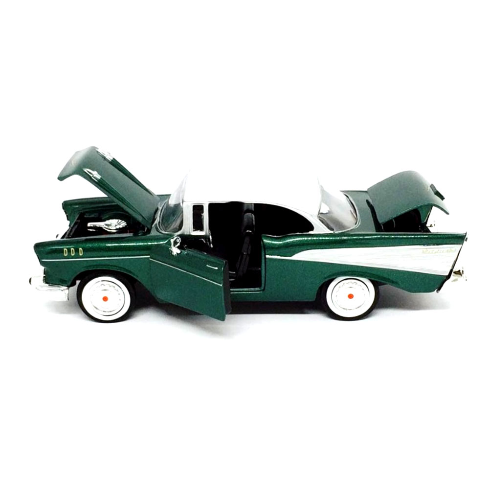 Miniatura Chevy Bel Air 1957 Verde Motormax 1/24 - Imagem 3