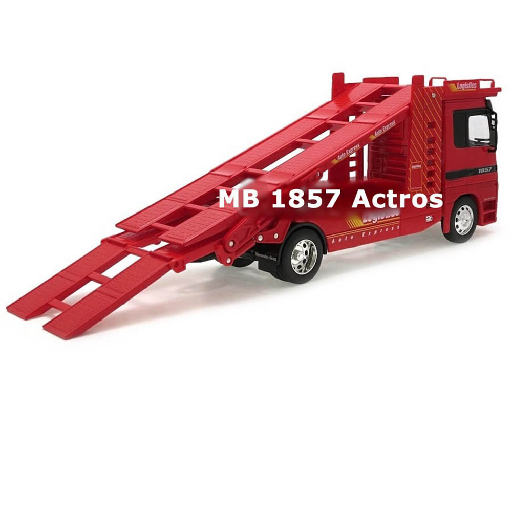 Caminhão Plataforma Cegonha Mercedes Benz Actros Welly Vermelho - Imagem 2