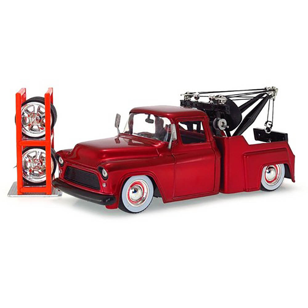 Miniatura Chevy Stepside Tow Truck 1955 Troca Rodas 1/24