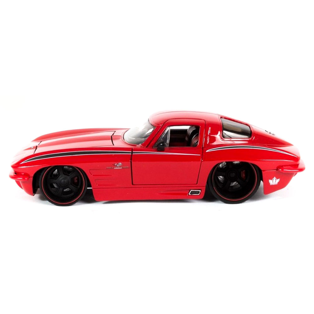 Miniatura Chevy Corvette Sting Ray 1963 Vermelho Jada 1/24 - Imagem 2