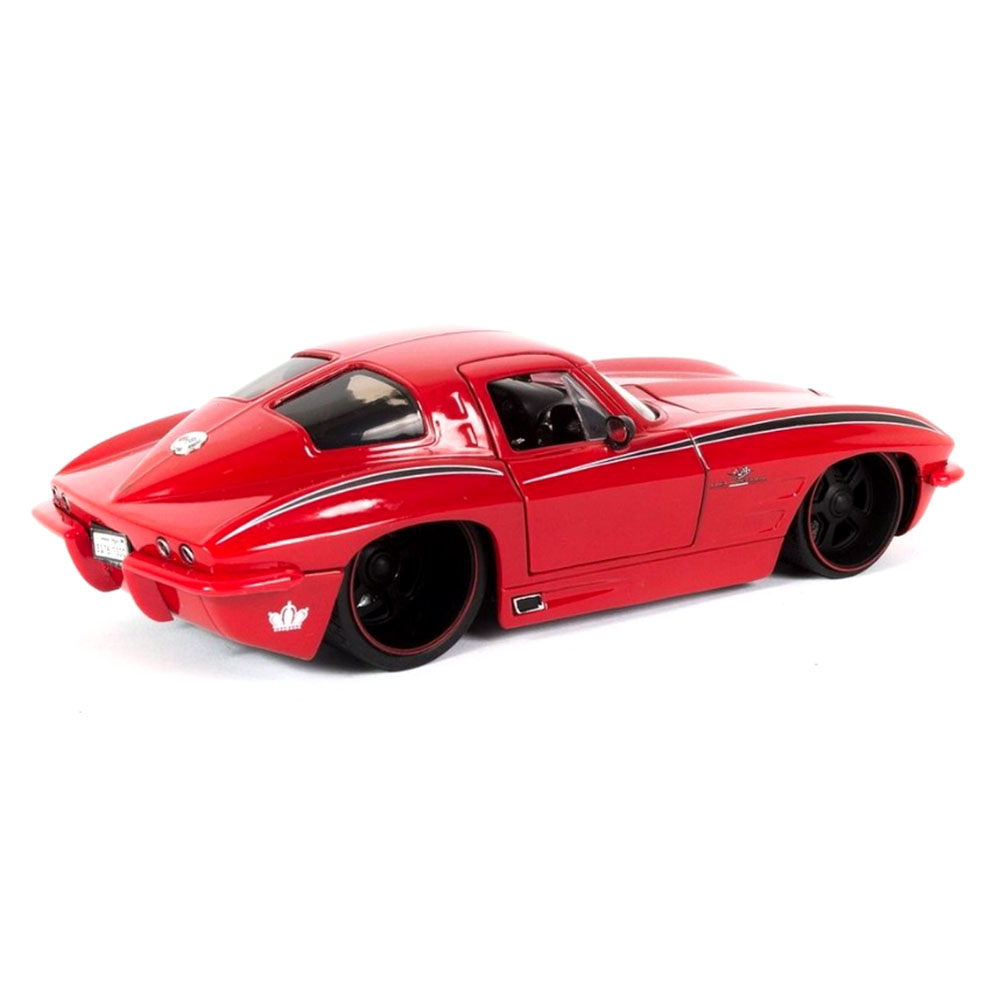 Miniatura Chevy Corvette Sting Ray 1963 Vermelho Jada 1/24 - Imagem 3