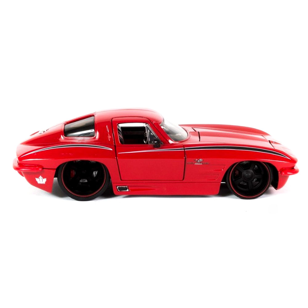 Miniatura Chevy Corvette Sting Ray 1963 Vermelho Jada 1/24 - Imagem 6