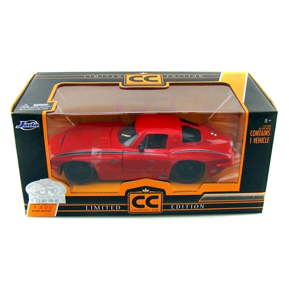 Miniatura Chevy Corvette Sting Ray 1963 Vermelho Jada 1/24 - Imagem 7