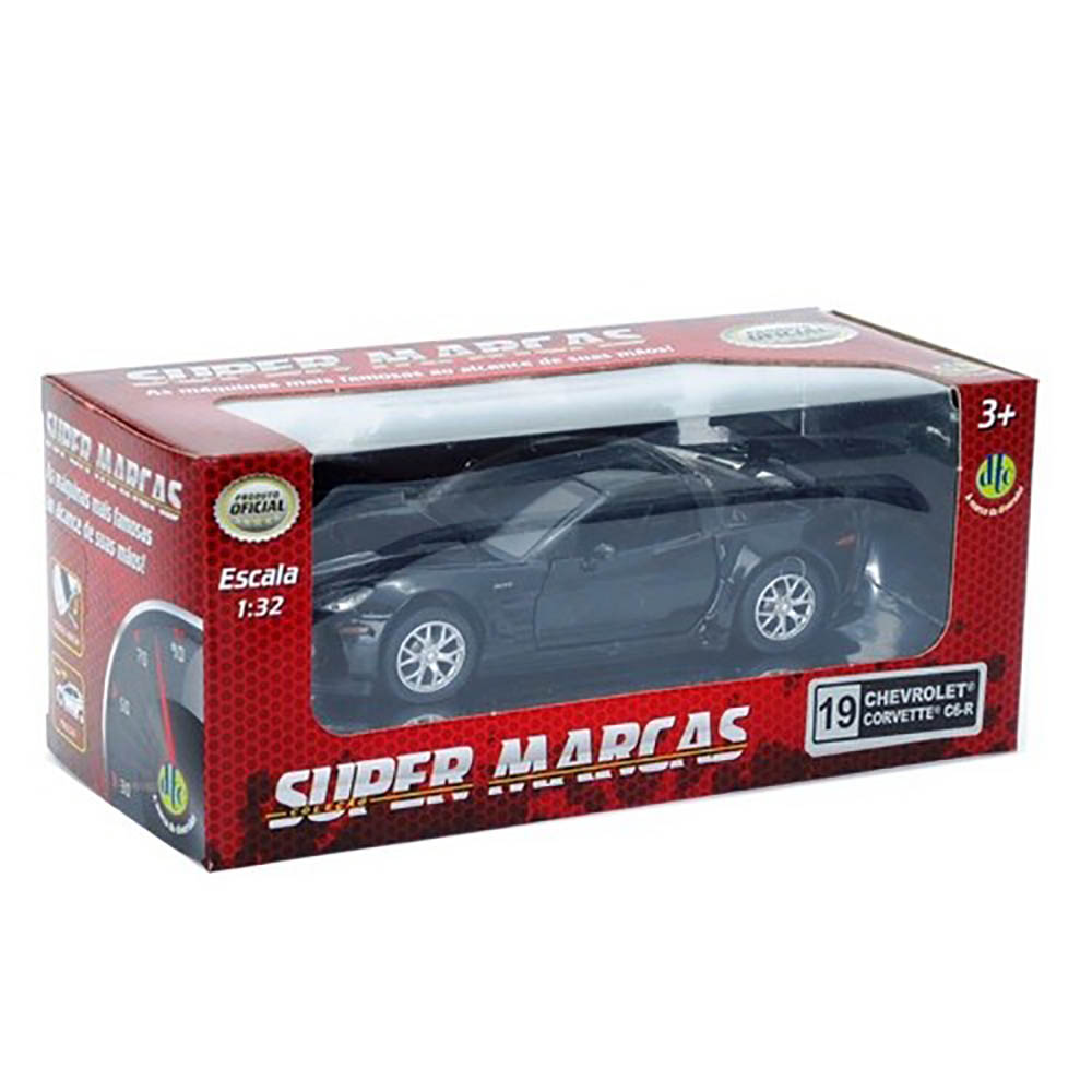 Miniatura Chevrolet Corvette C6-R Preto Super Marcas 1/32 - Imagem 4