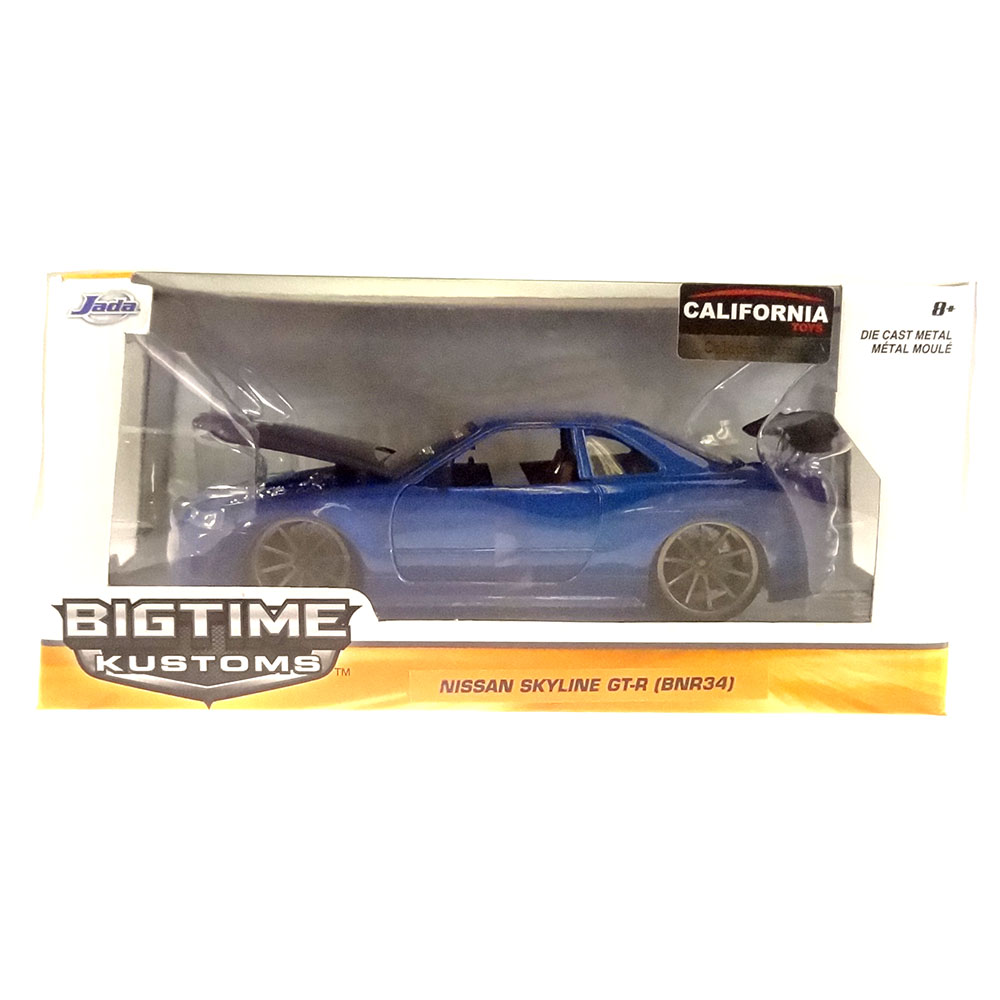 Miniatura Nissan Skyline Gtr - Bnr 34 Azul Jada Toys 1/24 - Imagem 6